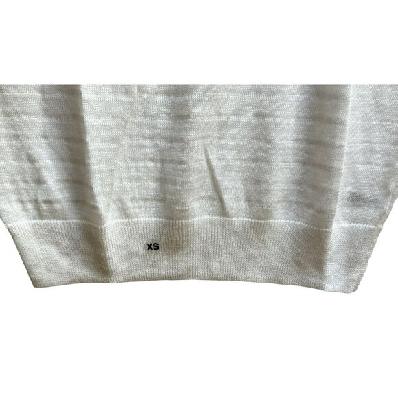 The Limited White Tonal Stripe Pullover Semi Sheer Top Generous XGenerous XS NEW - Picture 3 of 8